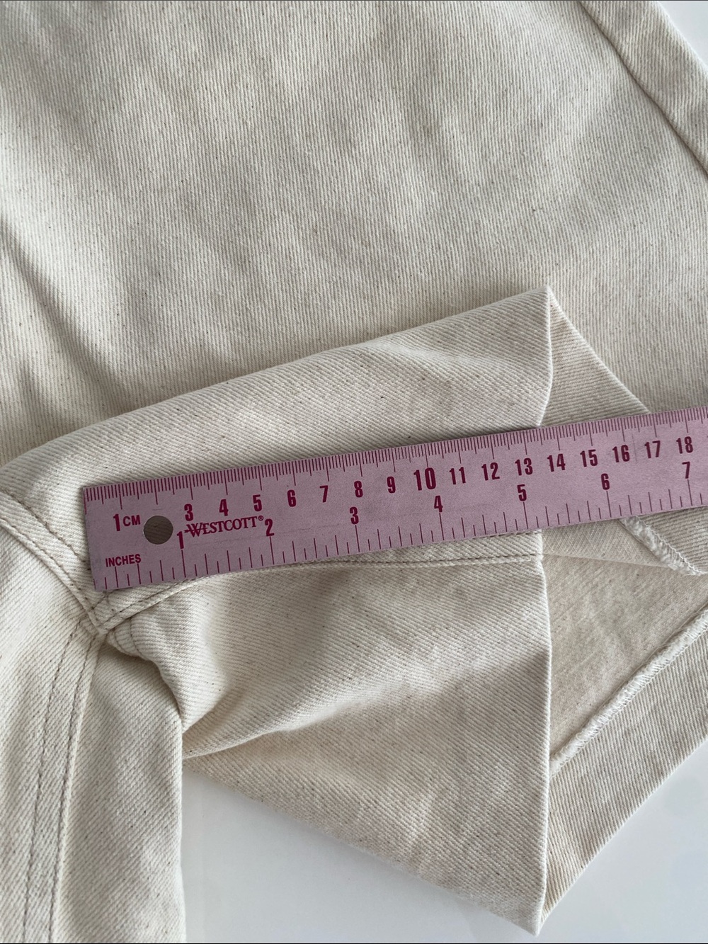 Twik Cream Natural High-Rise Jean Denim A-line Shorts Cream Canvas Size 29 - Picture 8 of 9